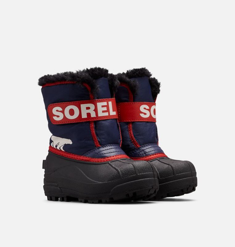 Kids Snow Boots Navy/Red - Sorel Childrens Commander™ - 470563-VGO